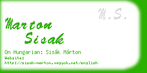 marton sisak business card